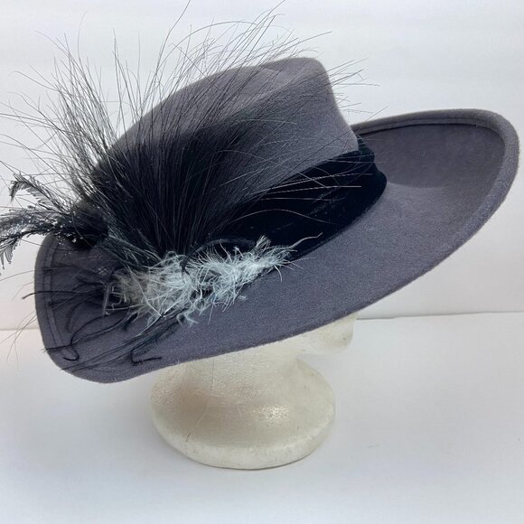 Vintage Wool Michael Howard Gray Hat Feather